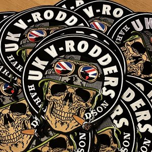 UK V-Rodders ‘Smoking Skull’ patch 270mm